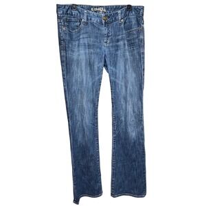 Express Stella Bootcut Jeans Low Rise Dark Wash Back Pockets Women's Size 10 L